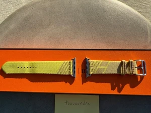 Bracelet Hermès Apple Watch Kraft/Orange Jumping Single Tour 45 mm, MKGN3AM/A - Photo 1 sur 14