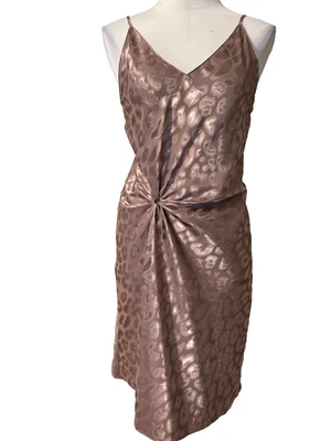 Vestido sin Mangas Natori S Pequeño Anudado Oro Rosa Moca Tirantes Satinado Foto 1 de 4