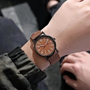 Men's Watch Military Luminous Shock Resistant Sports Canvas Strap Simple Outdoor - Picture 1 of 11