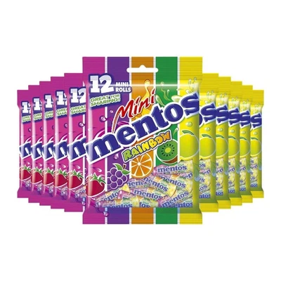 Mentos Rainbow Mini Bag 120 g Pack of 11 – Assorted Fruit Chewy Lollies - image 1 of 4