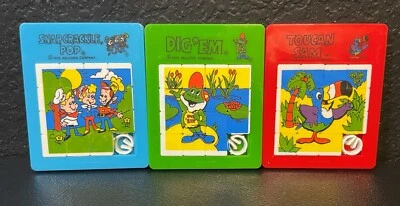 Vintage Kellogg's Cartoon Puzzle Slides 1979 Set of Three  - Image 1 of 4