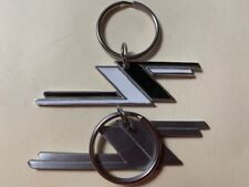 Set of 2 ZZ Top Key Chain BLACK/ WHITE and Plain Silver Solid Metal 3 1/4