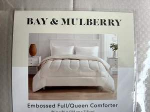 Bay & Mulberry Comforter - Embossed -Full/Queen Beige-Blush - Picture 1 of 2