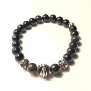 Chrome Hearts Bead Black Coral Beads Bracelet 6㎜ Cross Ball