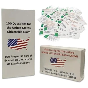 100 Questions for the United States Citizenship Exam Flashcards English/Spanish) - Picture 1 of 6
