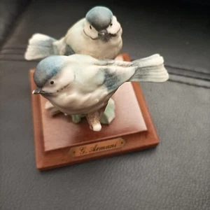 G. Armani Vintage Two Blue Birds Signed By G Armani On Ceramic - Picture 1 of 5