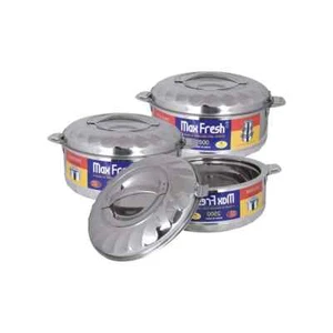 Max Fresh Premium Insulated Stainless Steel Food Warmer Casserole 3pc Set - Picture 1 of 3