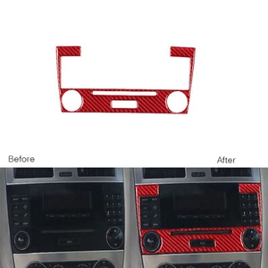 Cubierta de panel de radio de consola de fibra de carbono roja para Benz Clase C W203 C230 C320 05-07 - Imagen 1 de 9