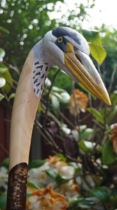 Bird design handle wooden walking stick carved for men women walking cane Y14 - Picture 1 of 7