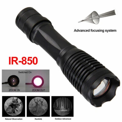 IR Taschenlampe 850nm/940nm Infrarot Strahler Nachtsicht Jagd Licht Zoombar NEU - Bild 1 von 4