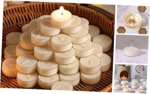 200 Pack Soy Wax Tea Lights Candles 4 Hours Paraffin-Free, Pure Soy White - Picture 1 of 7