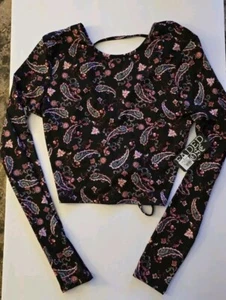 Top Mujer Talla Mediana Negro Floral Desteñido Rosa - Imagen 1 de 7