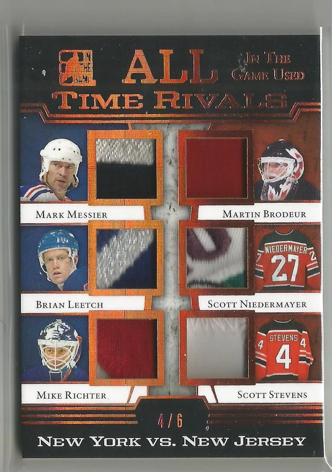 2017-18 In The Game Used Rivals Messier Richter Brodeur Patch Card #ed 4 / 6 - Image 1 of 1
