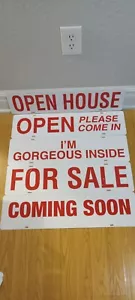Metal Real Estate Sign Riders Red White Open House For Sale Coming Soon - Picture 1 of 6