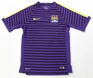 Rare VTG NIKE Manchester City Striped 2014-15 Training Soccer Jersey 2010s SZ S - Picture 1 of 10