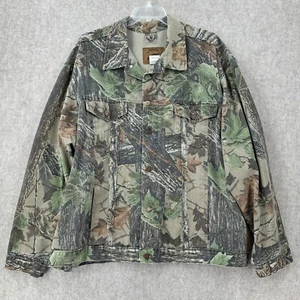 Vintage Duxbak Camo Denim Jean Jacket Mens 3X 100% Cotton Timber Hunting Work - Picture 1 of 9