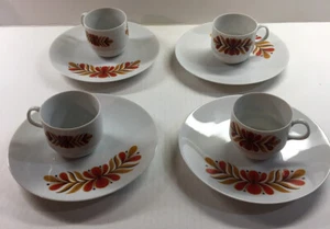 8 pc Retro Salad Plate 8” & Coffe Tea Cups Bareuther Waldsassen Bavaria German - Picture 1 of 12