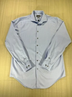 Calvin Klein Slim Fit 16.5 36-37 Tall 80’s Two Ply Blue Men's Dress Shirt #3709 - Image 1 of 4