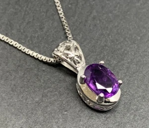 Amethyst Anhänger mit Kette    925er Silber - Bild 1 von 11