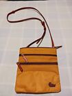 Dooney & Bourke Yellow Triple Zip Crossbody Purse Bag Small Swingpack 