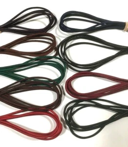 4mm ROUND Genuine LEATHER Boot Shoe LACES Lace lacing Shoelace Bootlace RATS BUM - Picture 1 of 14