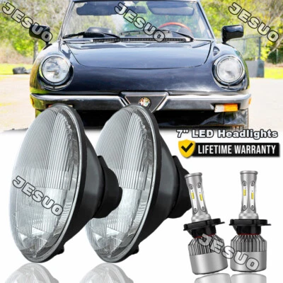 Pair 7" Inch Round LED Headlights For Alfa Romeo Spider 1988-1994 Plymouth - Image 1 of 4