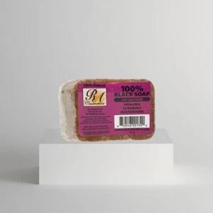 RA Cosmetics 100% Pure Raw African Black Soap- 5oz - Cleansing- Lavender - Picture 1 of 3