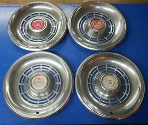 *FOUR* Vintage 1977-1982 Ford LTD II 14" Hubcaps Wheel Covers Red Logo USED - Picture 1 of 24