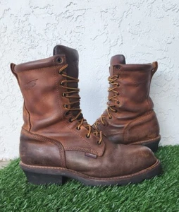 Redwing Mens Loggermax Boots 10"Brown Leather 4420 Steel Toe Waterproof Size 11 - Picture 1 of 14