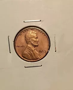 Beautiful Rare 1963 Lincoln Cent Penny no mint mark. Great F-VF. Red RD /RB - Picture 1 of 5
