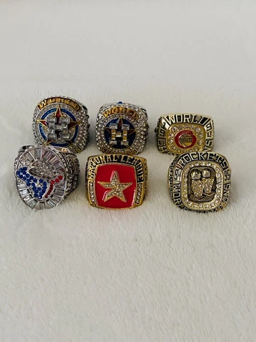 6 Pcs Houston Ultimate Championship Ring Set, ๐บ๐ธ SHIP, NFL MLB NBA Cover