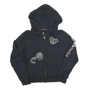 HANES Disney Parks Mickey Mouse Hoodie Black Pullover Girls M - Picture 1 of 6