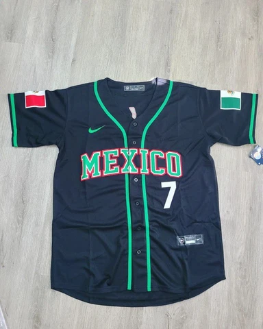 Julio Urias #7 Black Mexico WBC Jersey Cover