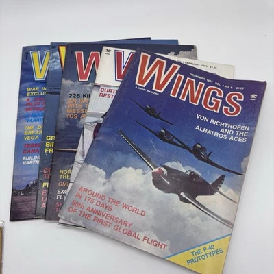 Wings Magazine Lot Of 5 Magazines From The 70s Airplane Vintage Restoration - Image 1 of 4