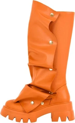 Sexytag Botas para Mujer Plataforma holgadas Plegables Media Pantorrilla Tacón Bloque Redondo...  Foto 1 de 4