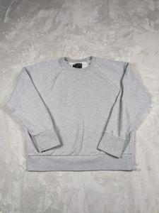 Figs Damen meliertes graues geprägtes Sweatshirt Rundhalsausschnitt Pullover Größe Medium - Bild 1 von 8