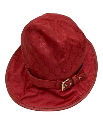 GUCCI GG Pattern Bucket Hat/ Red - Image 1 of 4