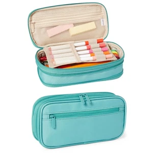 Large capacity pencil cases cyan mild - Picture 1 of 5
