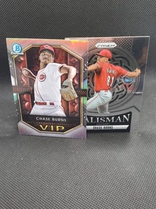 2 Karten Chase Burns Insert Lot.  Bowman VIP und Prizm Talisman.  Cincinnati Reds - Bild 1 von 1