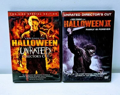 Halloween Parts I & II DVD Rob Zombie Unrated Director's Cuts Cut Horror Movie - Image 1 of 2