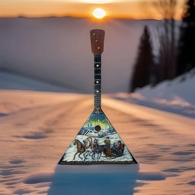 "Guitarra de arte popular instrumento musical de 3 cuerdas Balalaika rusa de 16"" de colección Rusia" Foto 1 de 4
