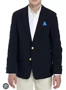Boys Crown & IVY Sports Jacket Blazar Equestrian Anchor Dark Navy Church 8 - Picture 1 of 9