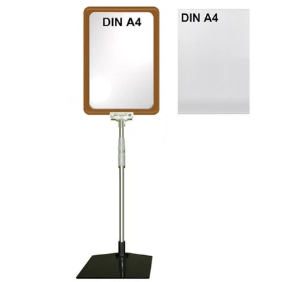 GEBAR VP314U= Plakatständer DIN A4 Rahmen rot mit U-Tasche Stahlfuß ALU Teleskoprohr