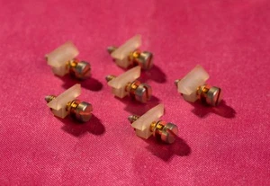 Vintage Spec No-Wire ABR1 Aged Gold Plated Intonation Screw and Nylon Saddle Set - Picture 1 of 1