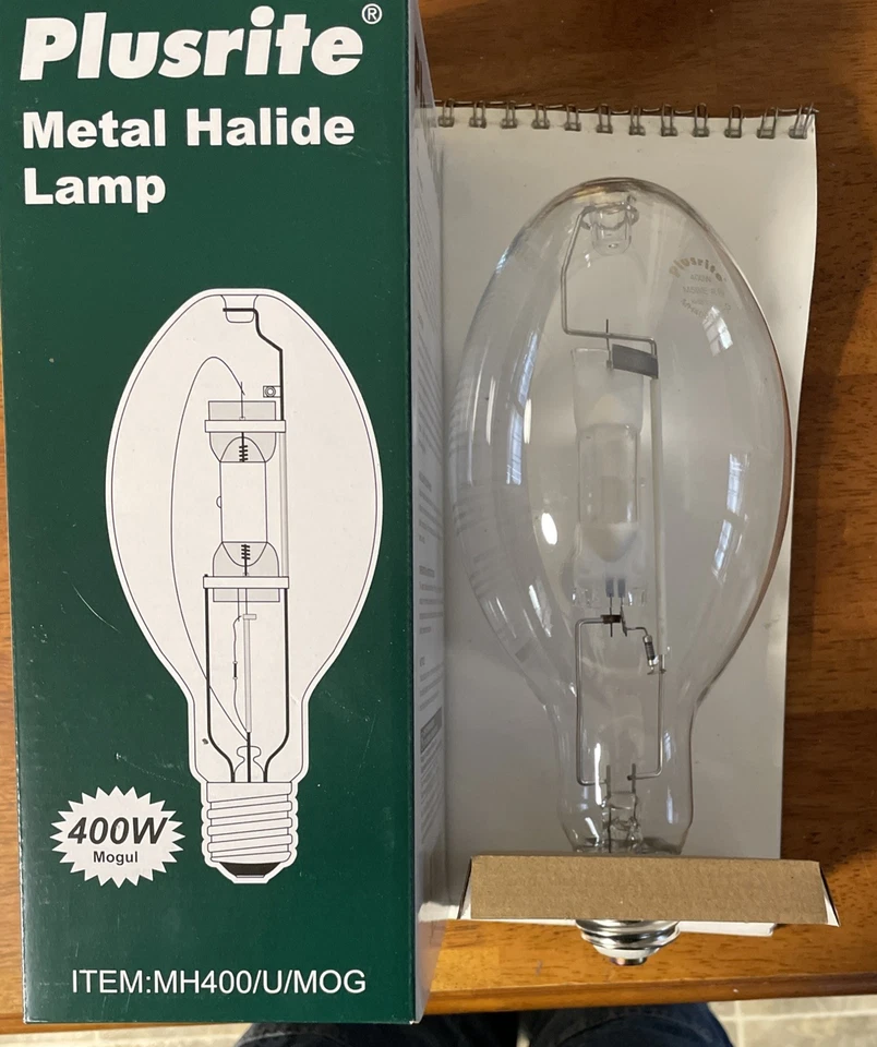 Plusrite 400W 金属卤化物灯 4 个灯泡! ED37 MH400/U/MOG — 第 1/4 张图片