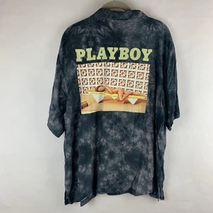 Playboy Pacsun Playboy Bunny Graphic Collared Button Down Shirt Mens Large Retro - Picture 1 of 12