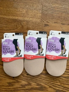 6 Pair Leggs Nude Nylon Ballerina Foot Covers Women's Shoe Size 9-12 - Picture 1 of 3