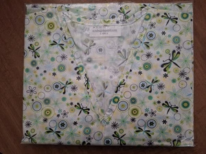 Dragonflies & Designs Medical Scrub Shirt LARGE - Picture 1 of 1
