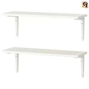 2X BURHULT / SIBBHULT Mensola da Parete Combinazione Scaffale Portaoggetti Bianco/Bianco, 59x20 cm - Foto 1 di 4