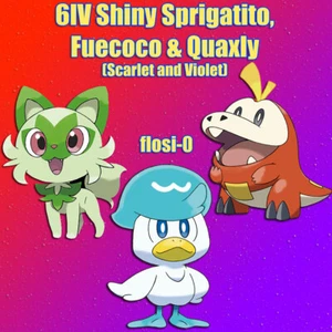 6IV glänzender Fuecoco Sprigatito quaxly Pokemon scharlachrot und violett - Bild 1 von 8